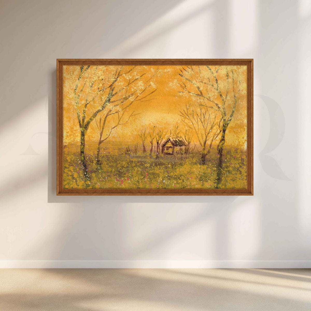 Golden Forest Cottage Canvas Artwork – Asha Art Studio – Image 6