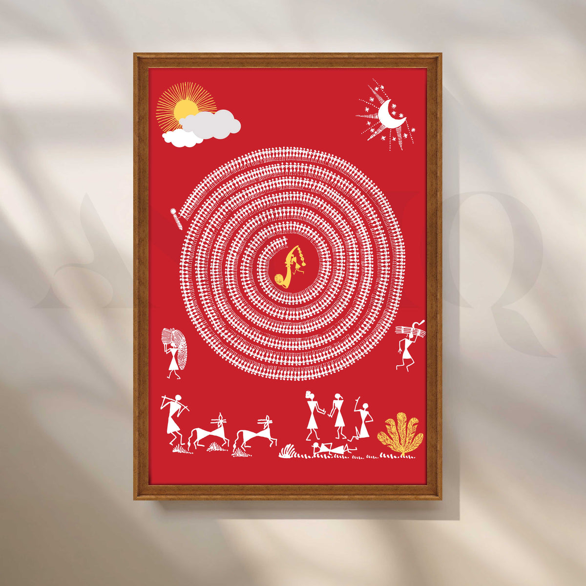 Tribal Circle Dance Folk Canvas Artwork – Asha Art Studio – Image 6