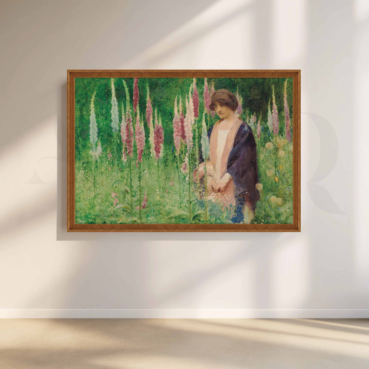 Vintage Floral Garden Woman Canvas Artwork – Asha Art Studio – Image 6