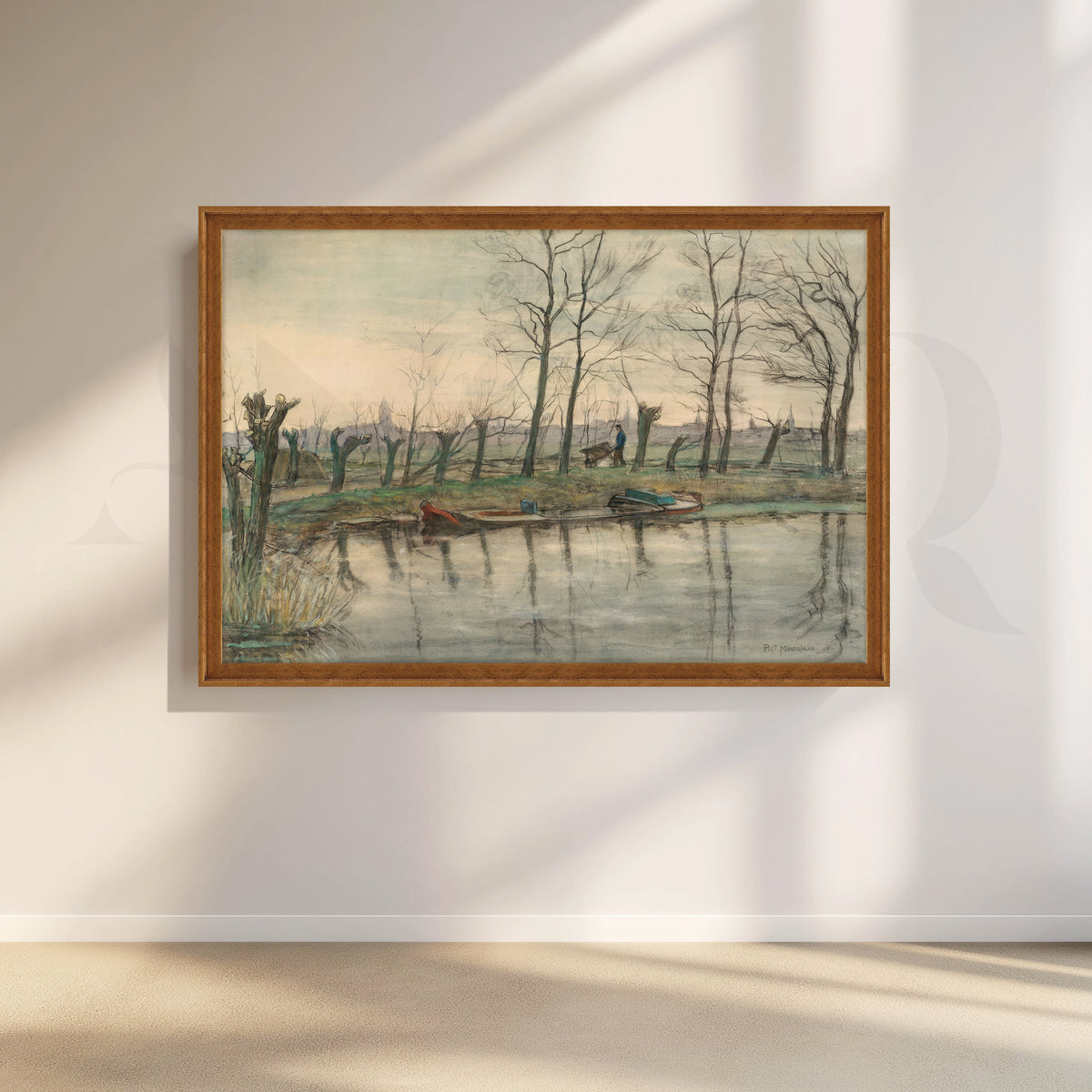 Serene Riverside Winter Canvas Artwork – Asha Art Studio – Image 6