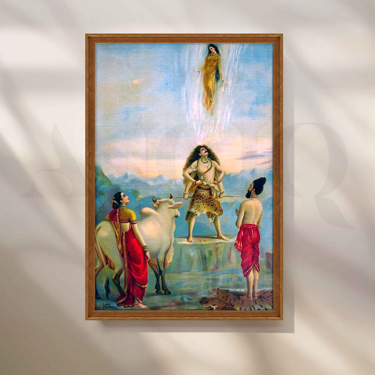 Gangavataran by Raja Ravi Varma Canvas Artwork – Asha Art Studio – Image 6