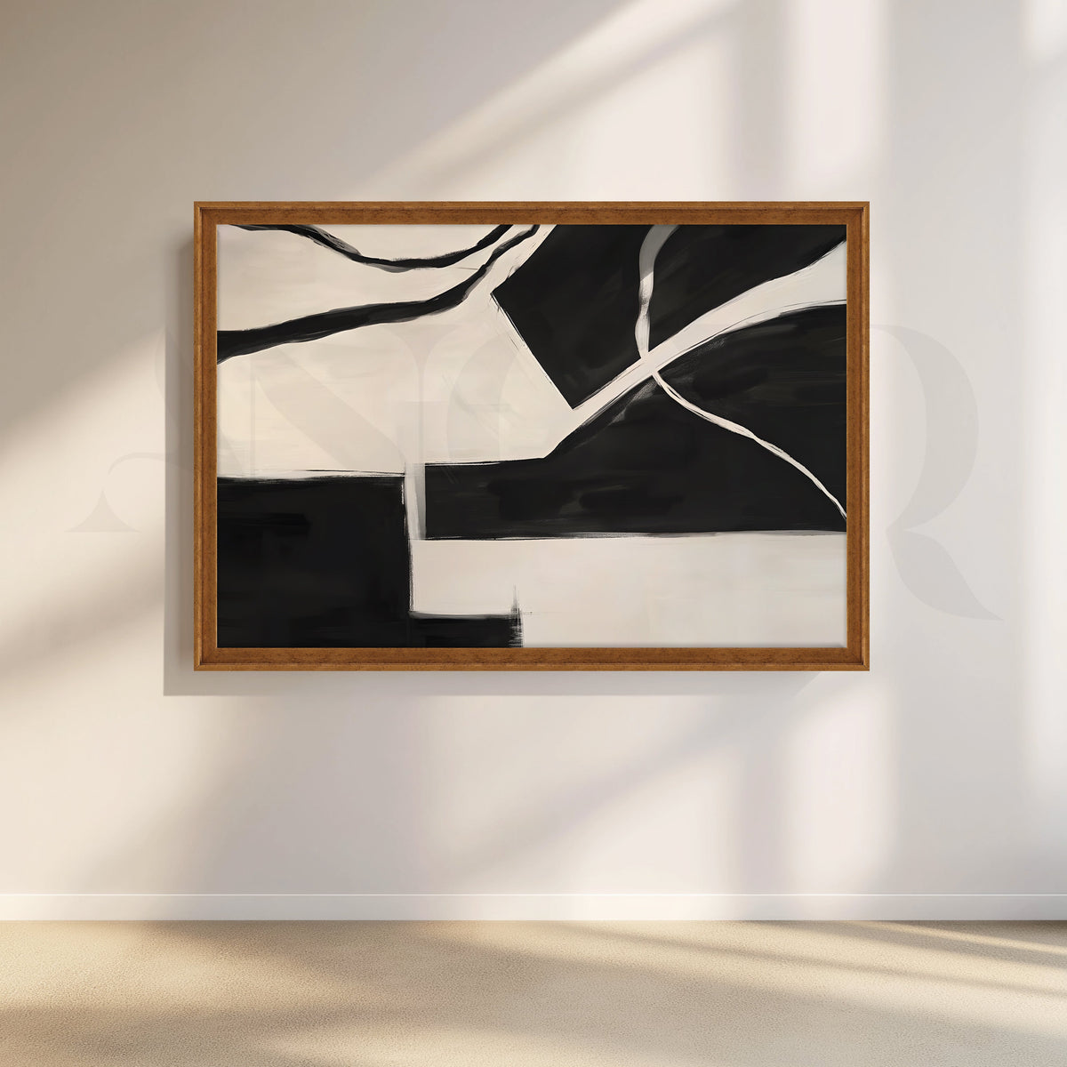 Black and White Abstract Canvas Artwork – Asha Art Studio – Image 6