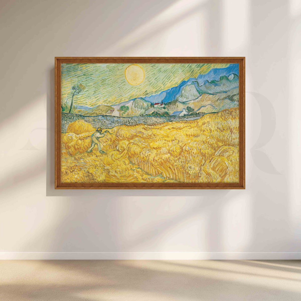 Golden Wheat Field Under the Sun Post-Impressionist Canvas Artwork – Asha Art Studio – Image 6