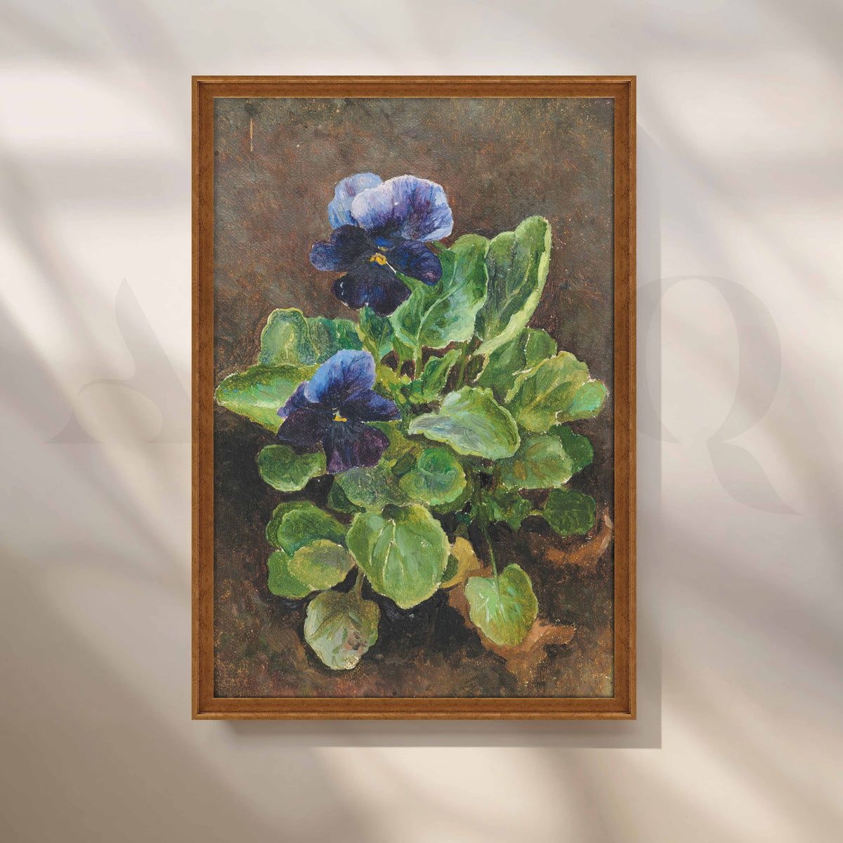 Vintage Pansy Floral Canvas Artwork – Asha Art Studio – Image 6
