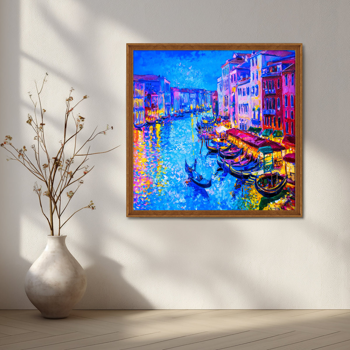 Vibrant Canal Life at Dusk in Venice – Asha Art Studio – Image 6