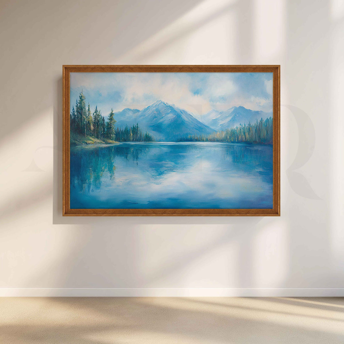 Framed Alpine Lake Canvas Artwork – Asha Art Studio – Image 6