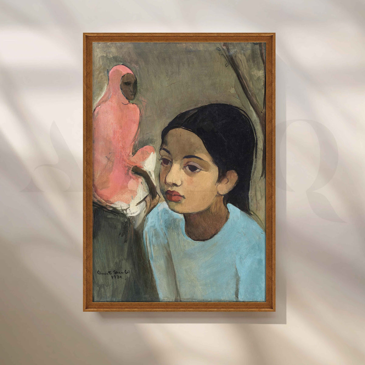 The Little Girl in Blue by Amrita Sher-Gil Canvas Artwork – Asha Art Studio – Image 6
