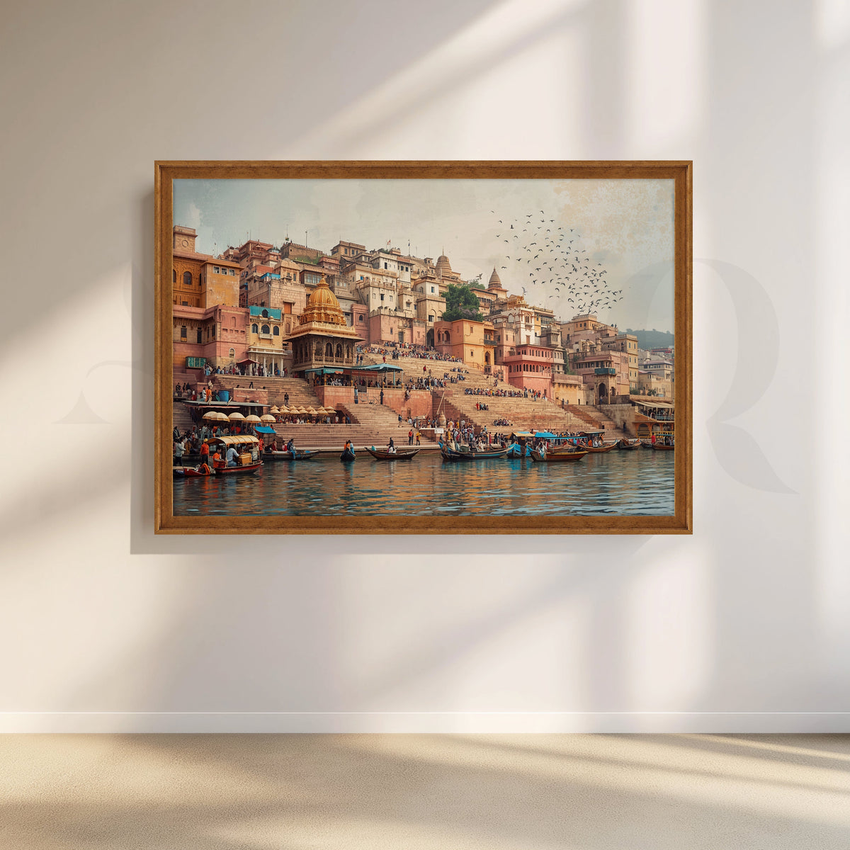 Varanasi Ghats Riverside Canvas Artwork – Asha Art Studio – Image 6