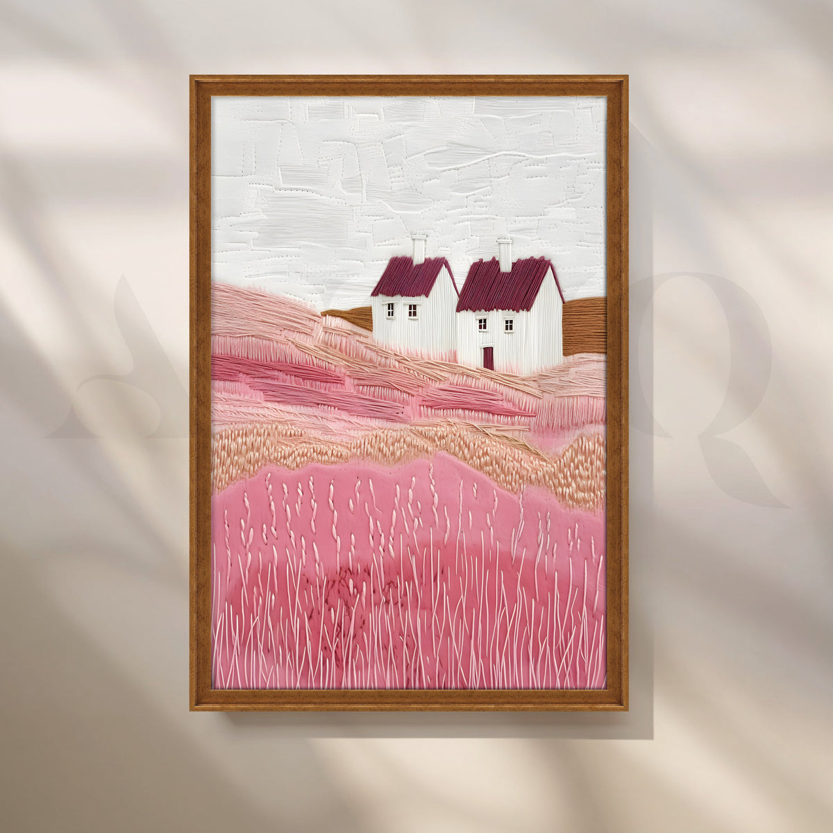 Countryside Houses Textured Canvas Artwork – Asha Art Studio – Image 6