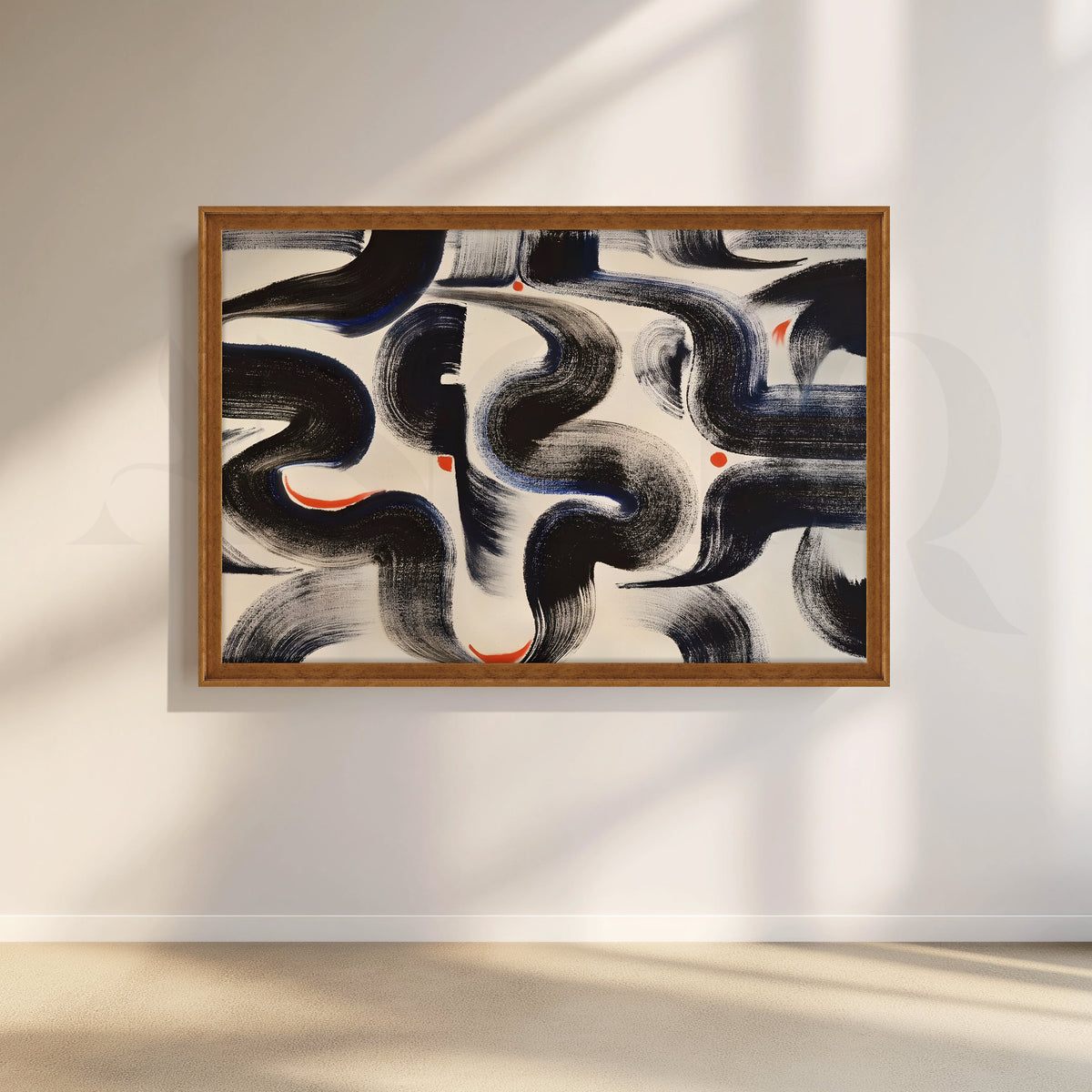 Modern Black Brushstroke Canvas Artwork – Asha Art Studio – Image 6
