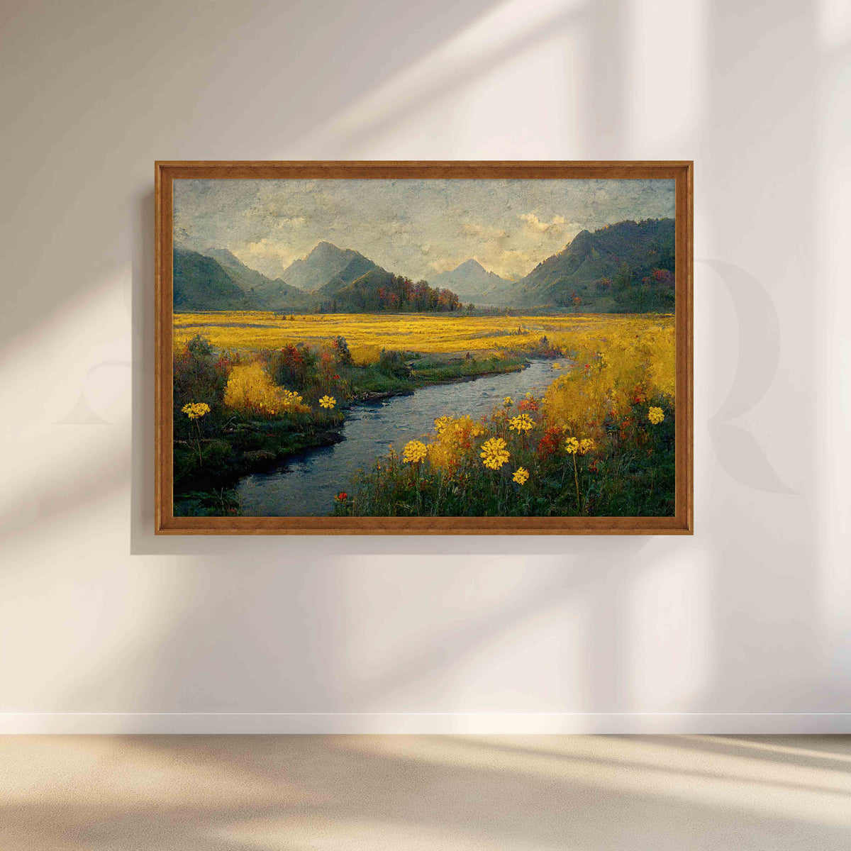 Mountain Meadow River Canvas Artwork – Asha Art Studio – Image 6