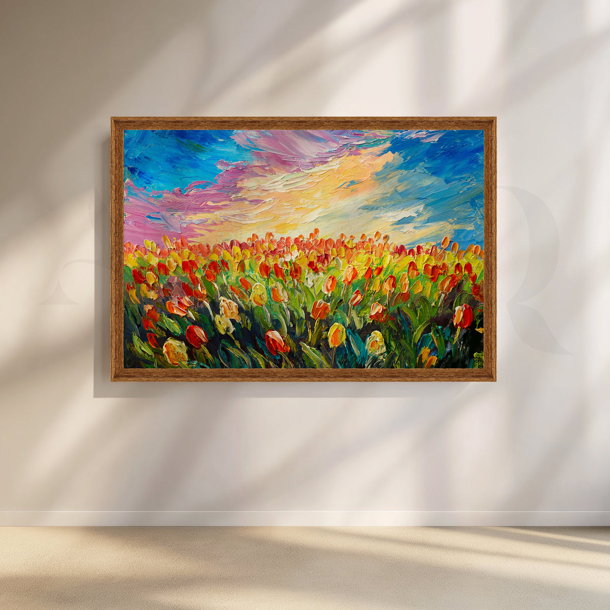 Vibrant Tulip Field Canvas Artwork – Asha Art Studio – Image 4