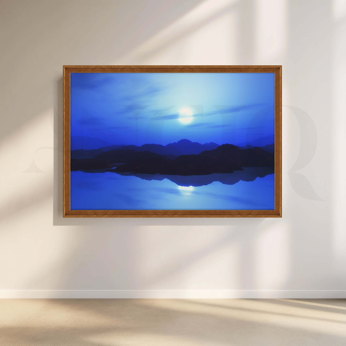 Blue Moon Mountain Lake Canvas Artwork – Asha Art Studio – Image 6