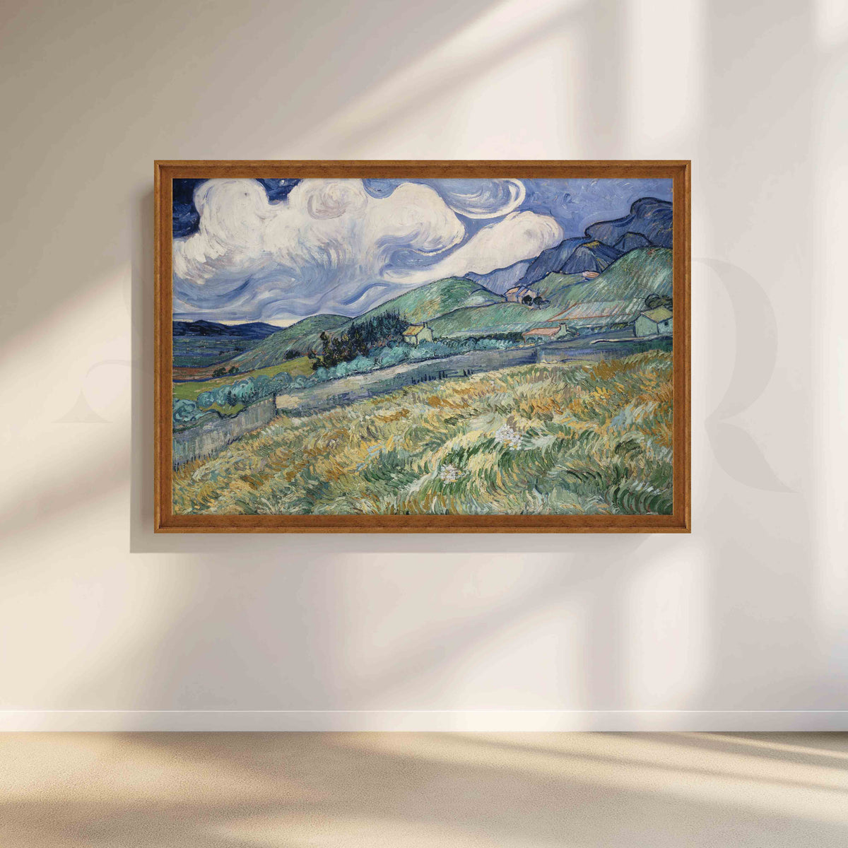 Rolling Wheat Fields and Mountains Canvas Artwork – Asha Art Studio – Image 6