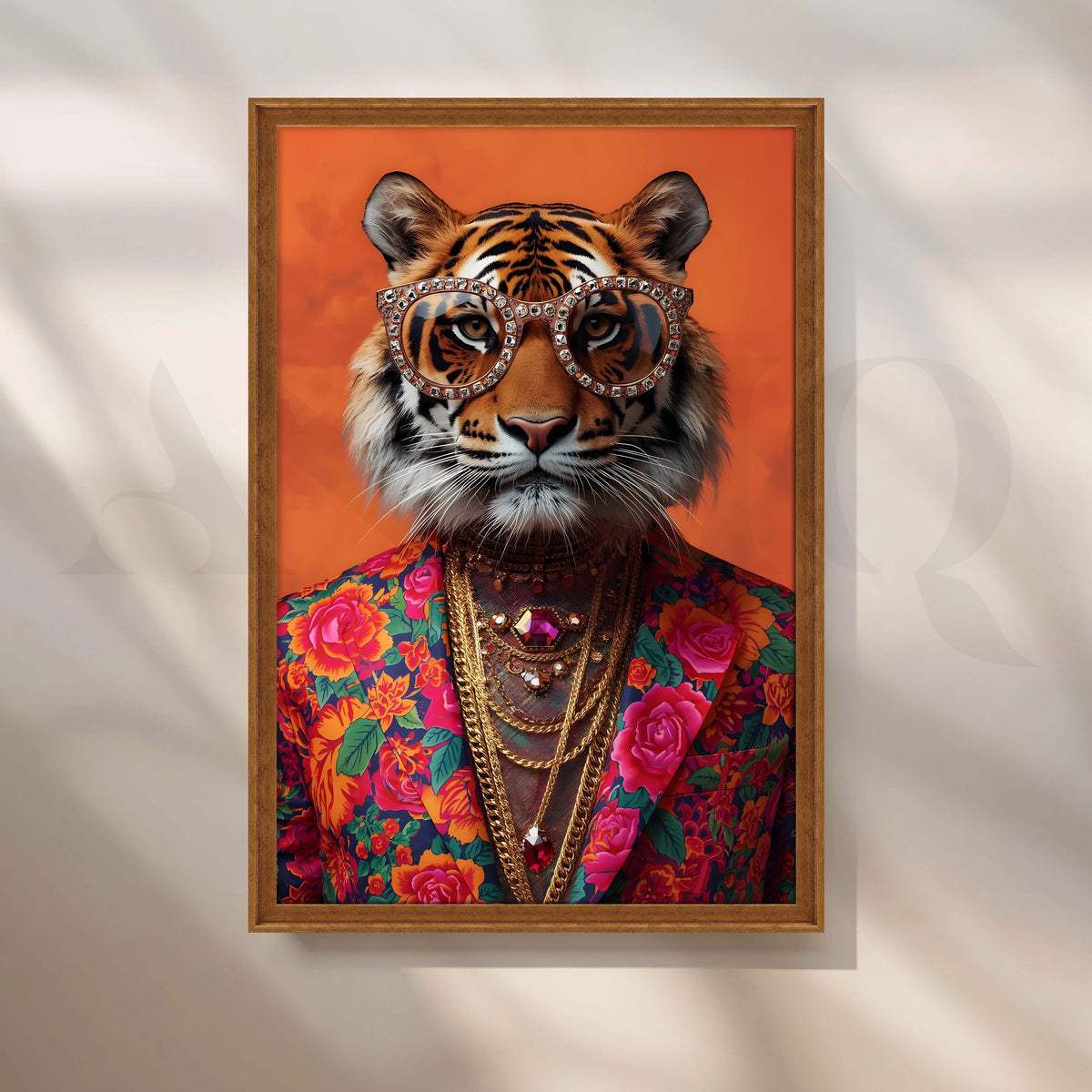 Luxury Tiger Pop Art Portrait with Sunglasses – Asha Art Studio – Image 6