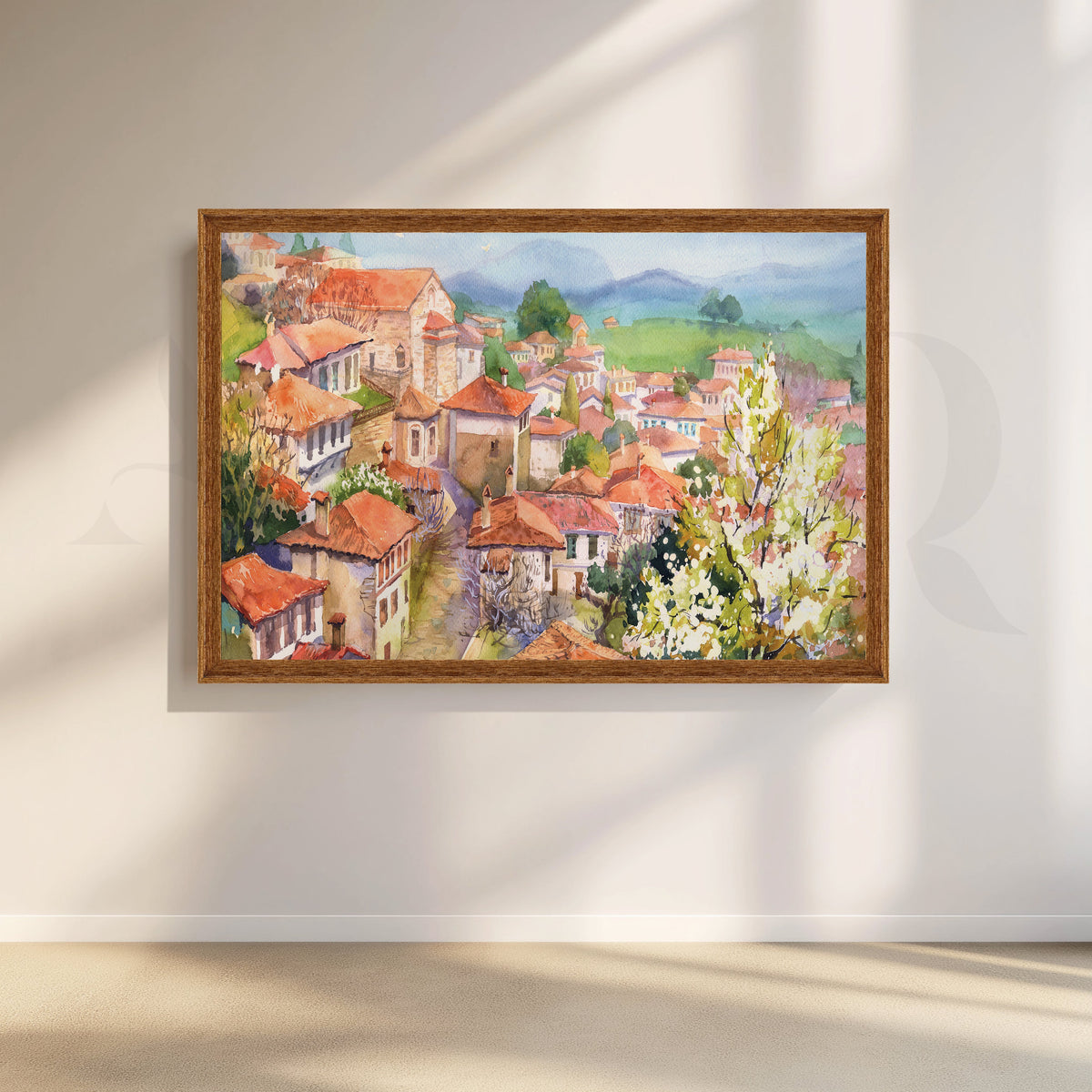 Mountain Village Tranquility Artwork – Asha Art Studio – Image 4