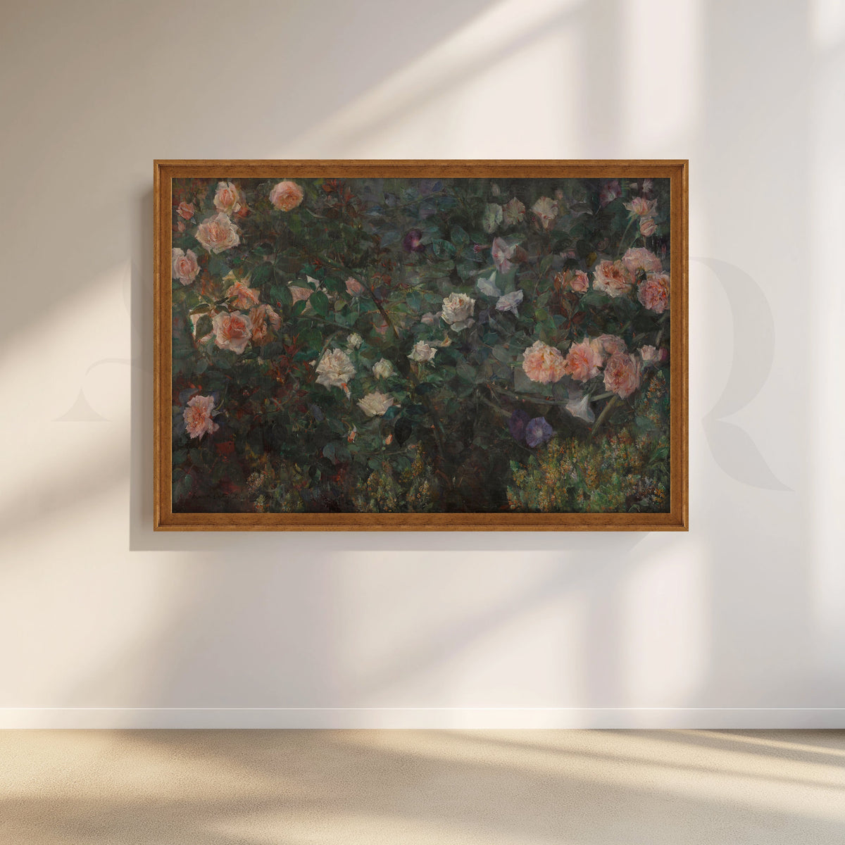 Moody Rose Garden Floral Canvas Artwork – Asha Art Studio – Image 6