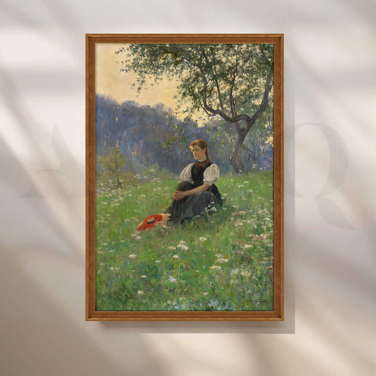 Girl in Meadow Canvas Artwork – Asha Art Studio – Image 6