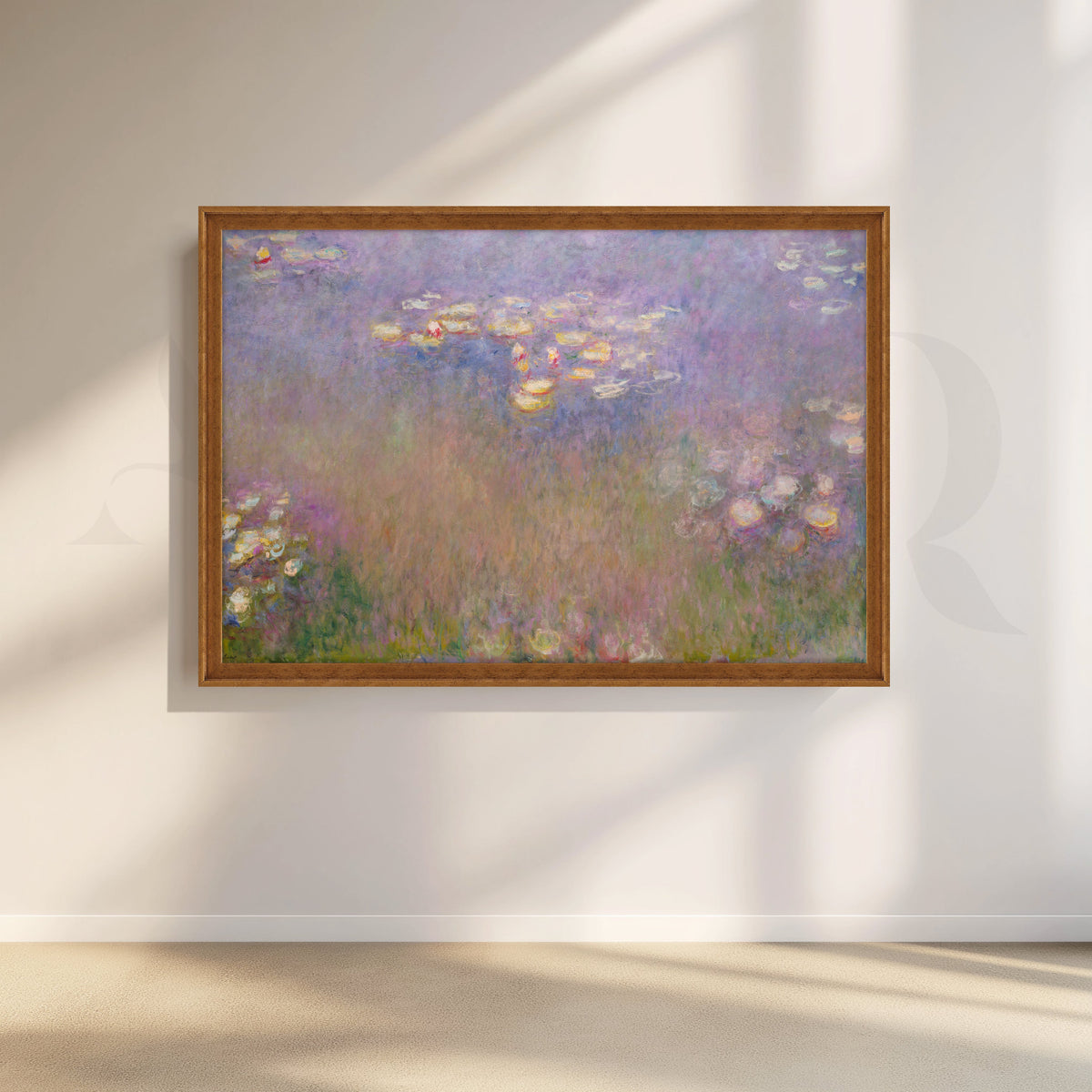 Water Lilies in Lavender Haze Canvas Artwork – Asha Art Studio – Image 6