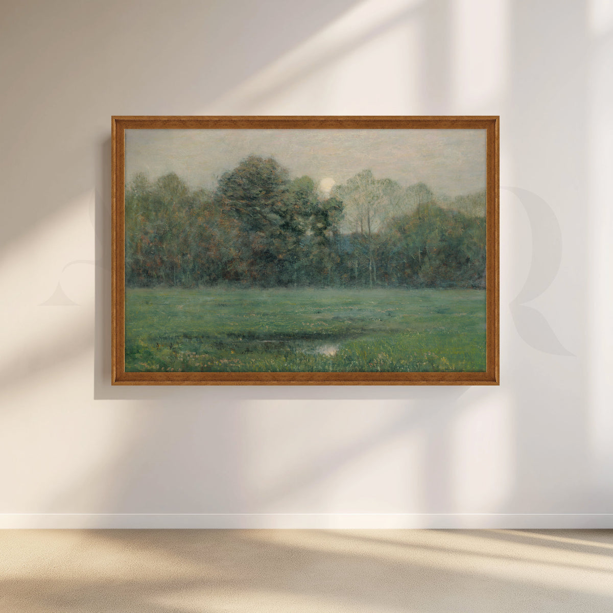 Misty Green Meadow Canvas Artwork – Asha Art Studio – Image 6