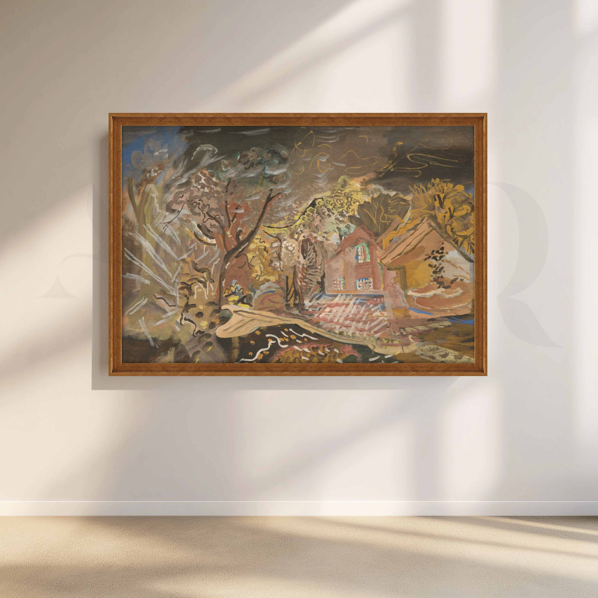 Abstract Countryside Cottage Canvas Artwork – Asha Art Studio – Image 6