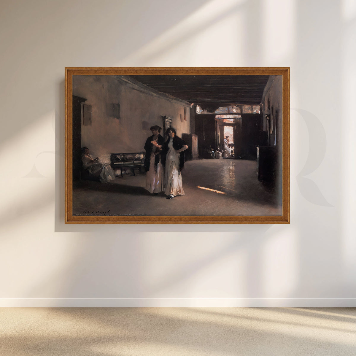 Spanish Cloister Stroll Canvas Artwork – Asha Art Studio – Image 6