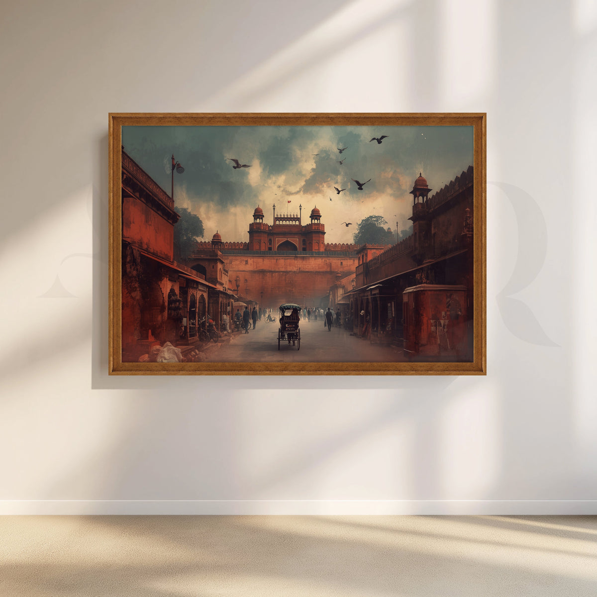 Red Fort Street View Canvas Artwork – Asha Art Studio – Image 6