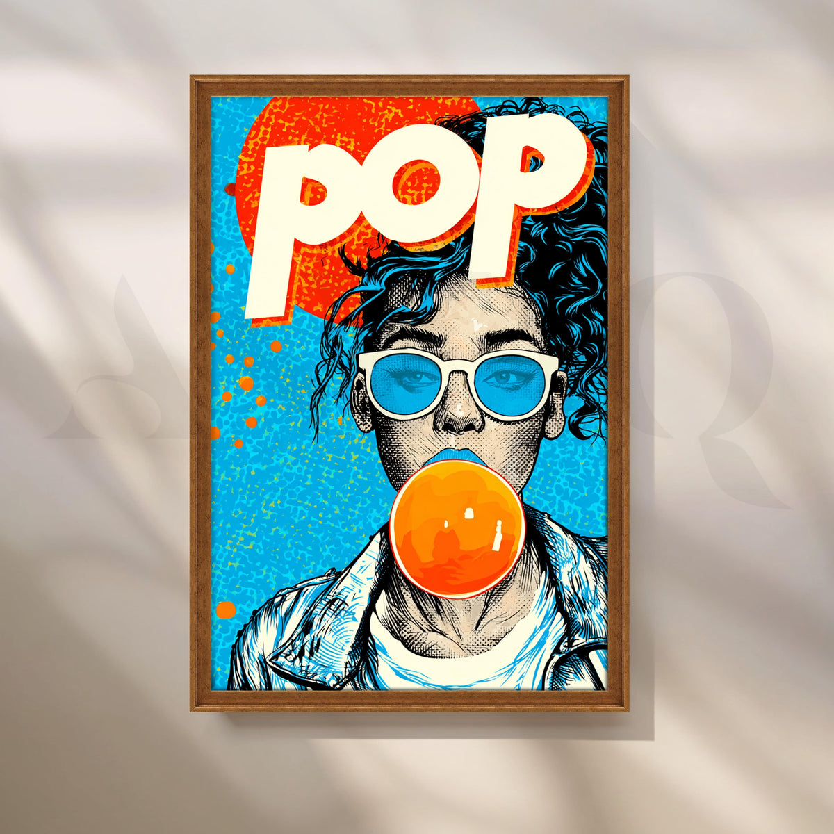 Pop Art Girl Blowing Bubble Gum – Asha Art Studio – Image 6