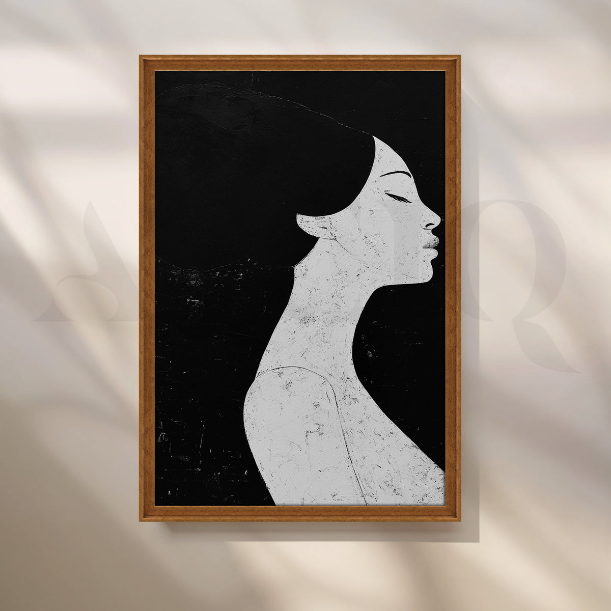 Minimalist Monochrome Female Portrait Canvas Artwork – Asha Art Studio – Image 6