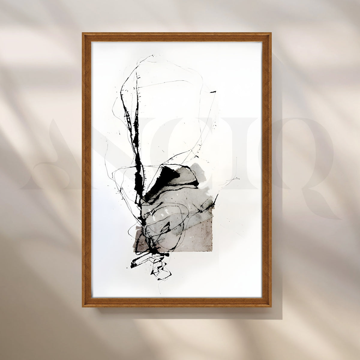 Black Ink Abstract Canvas Artwork – Asha Art Studio – Image 6