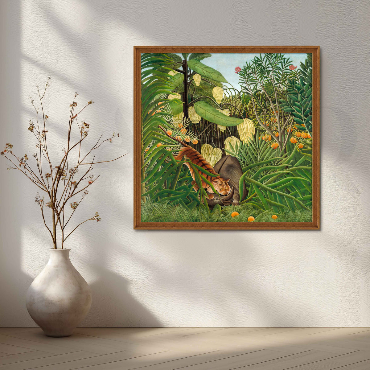 Tiger in Tropical Jungle Botanical Canvas Artwork – Asha Art Studio – Image 6