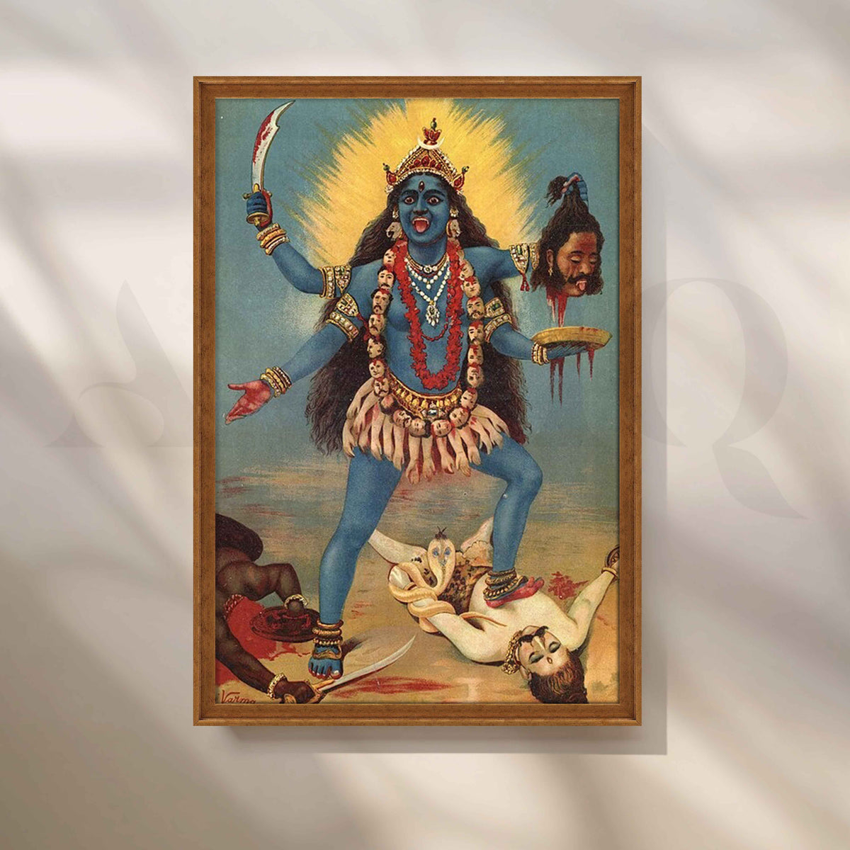 Goddess Kali by Raja Ravi Varma Canvas Artwork – Asha Art Studio – Image 6