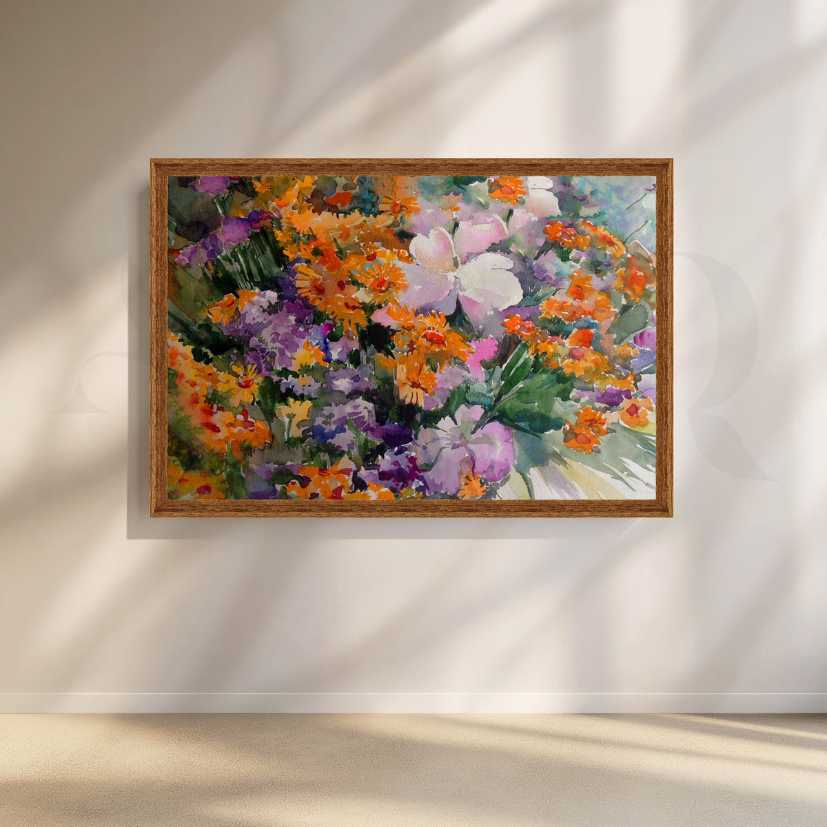 Vibrant Floral Watercolor Canvas Artwork – Asha Art Studio – Image 6