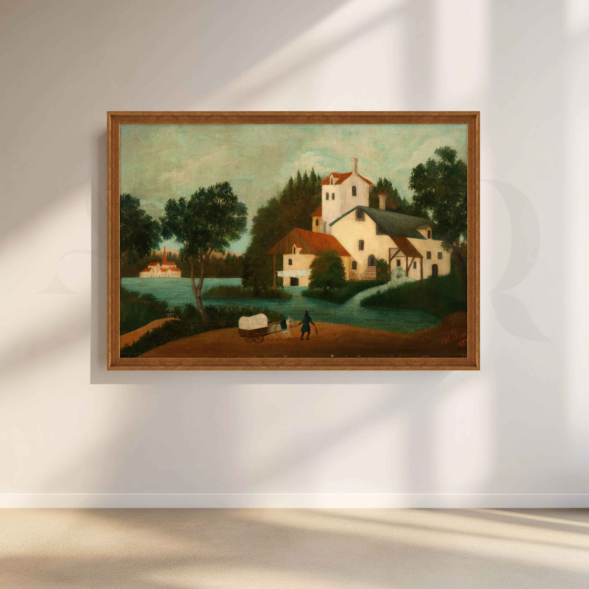Lakeside Manor Folk Art Canvas Artwork – Asha Art Studio – Image 6