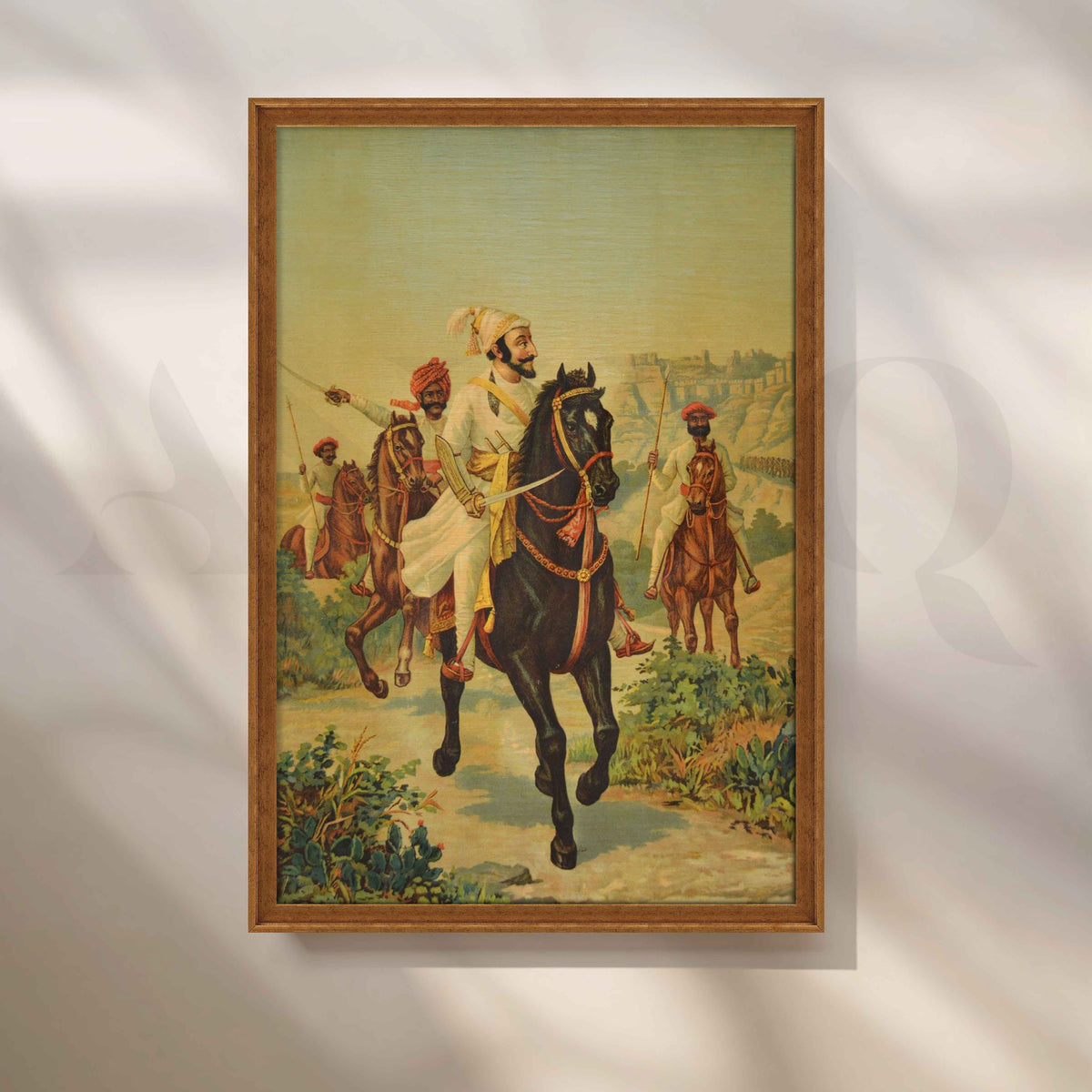 Shivaji Maharaj Leading His Cavalry by Raja Ravi Varma Canvas Artwork – Asha Art Studio – Image 6