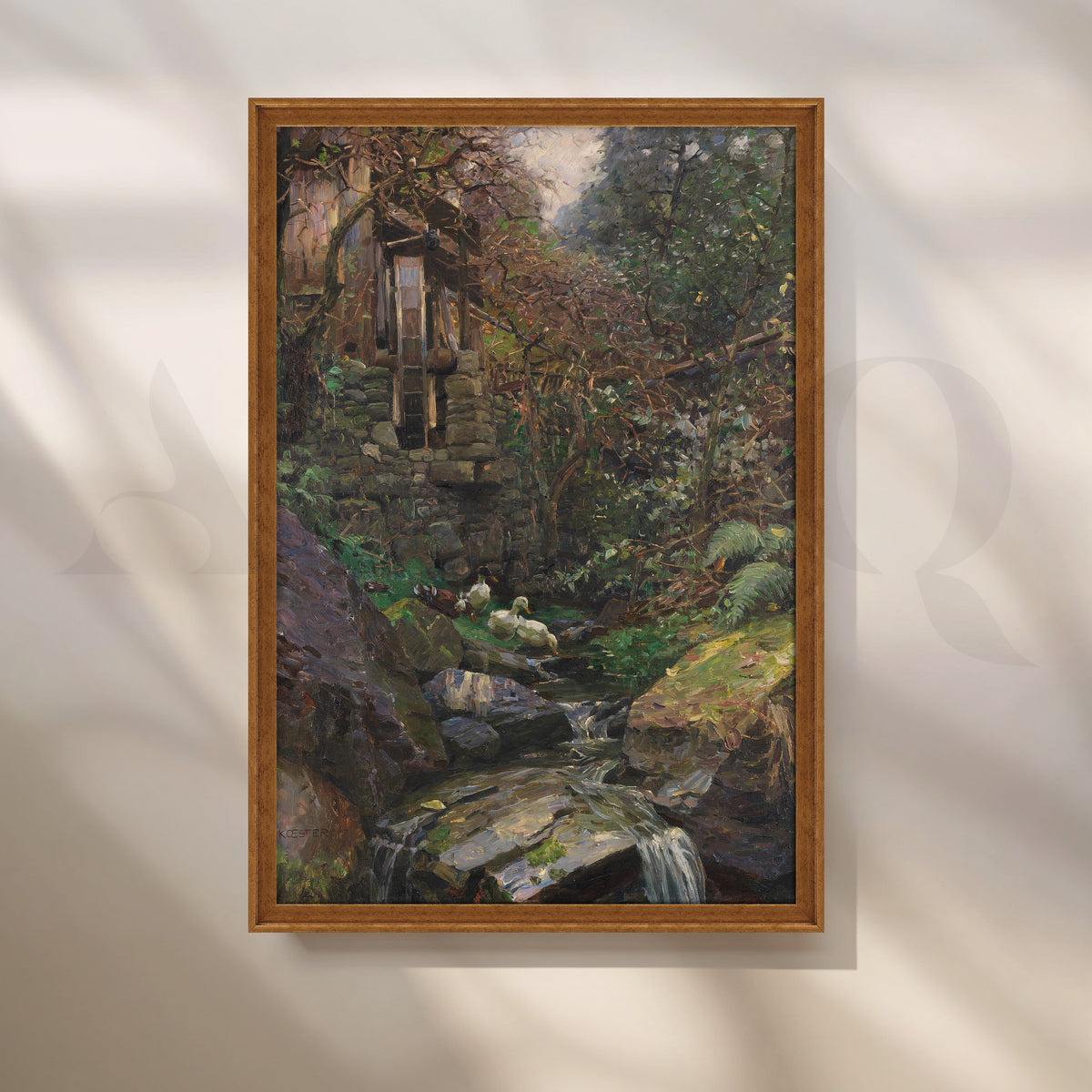 Rustic Watermill & Stream Canvas Artwork – Asha Art Studio – Image 6
