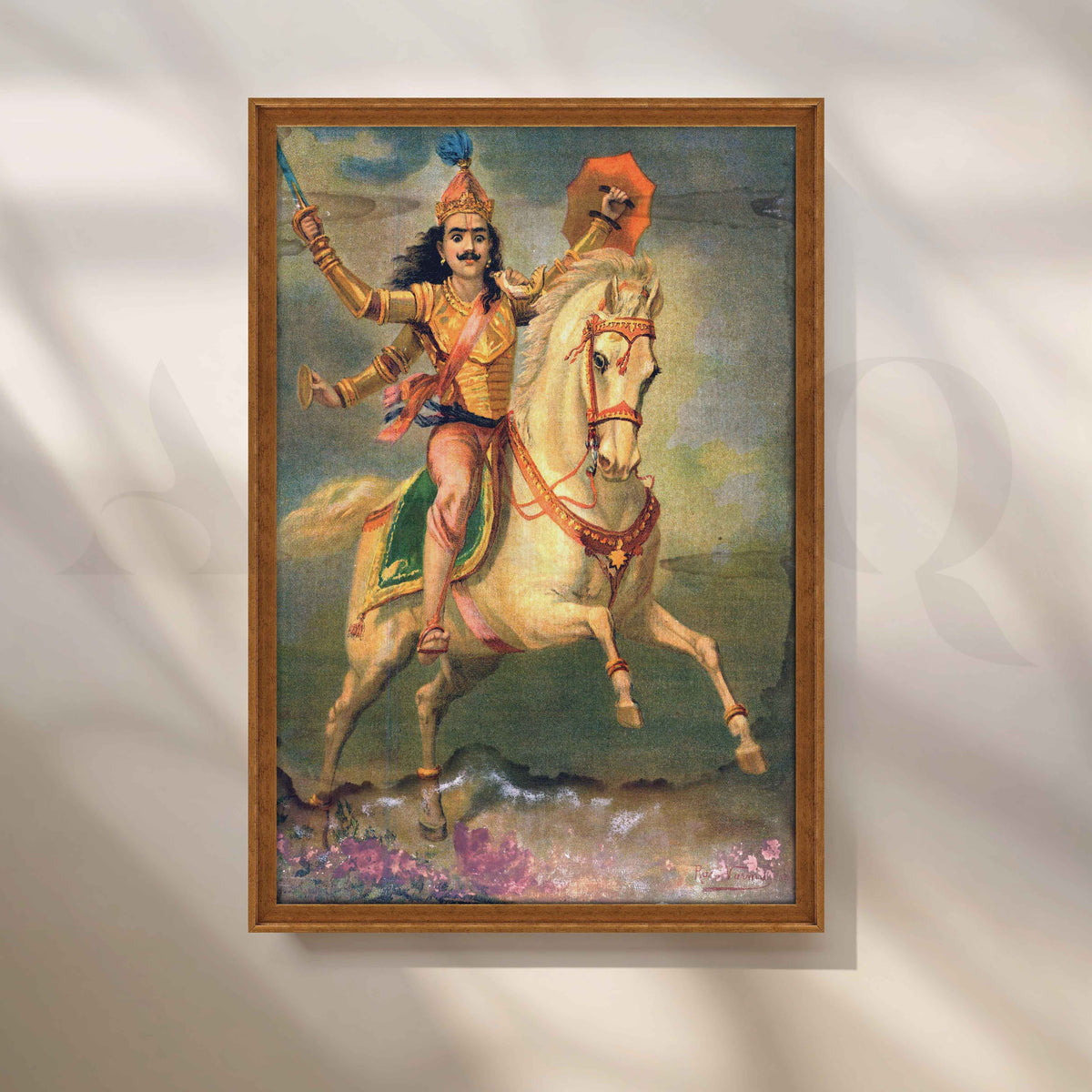 Kalki Avatar by Raja Ravi Varma Canvas Artwork – Asha Art Studio – Image 6