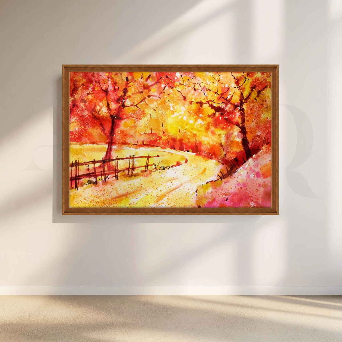 Autumn Forest Path Canvas Artwork for Living – Asha Art Studio – Image 6