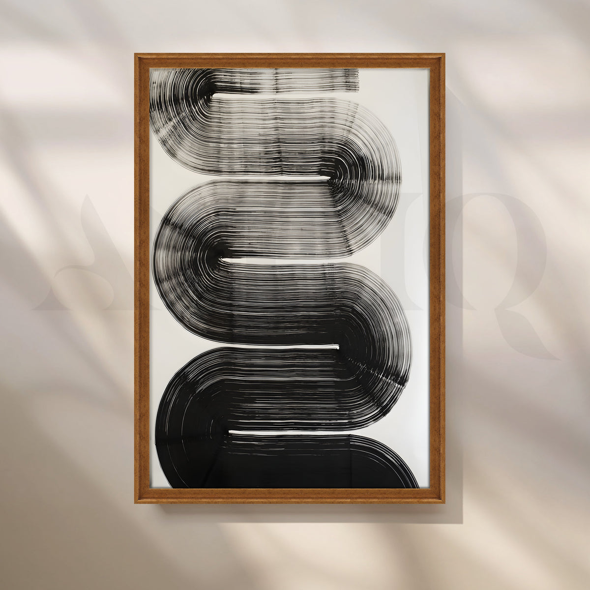 Bold Monochrome Geometric Flow Artwork – Asha Art Studio – Image 6