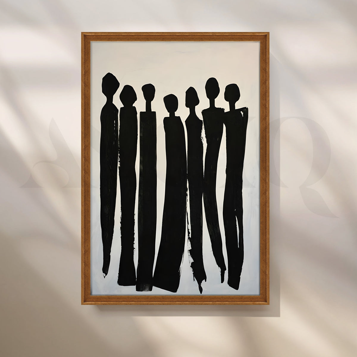 Black Silhouette Figures Canvas Artwork – Asha Art Studio – Image 6