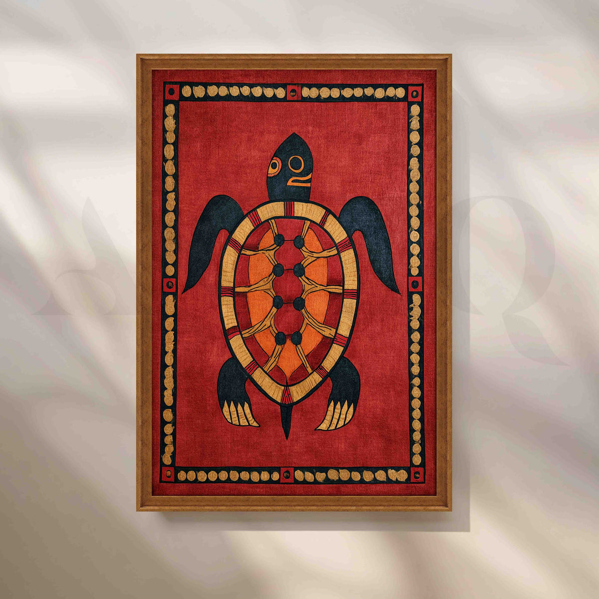 Traditional Turtle Madhubani Folk Canvas Artwork – Asha Art Studio – Image 6