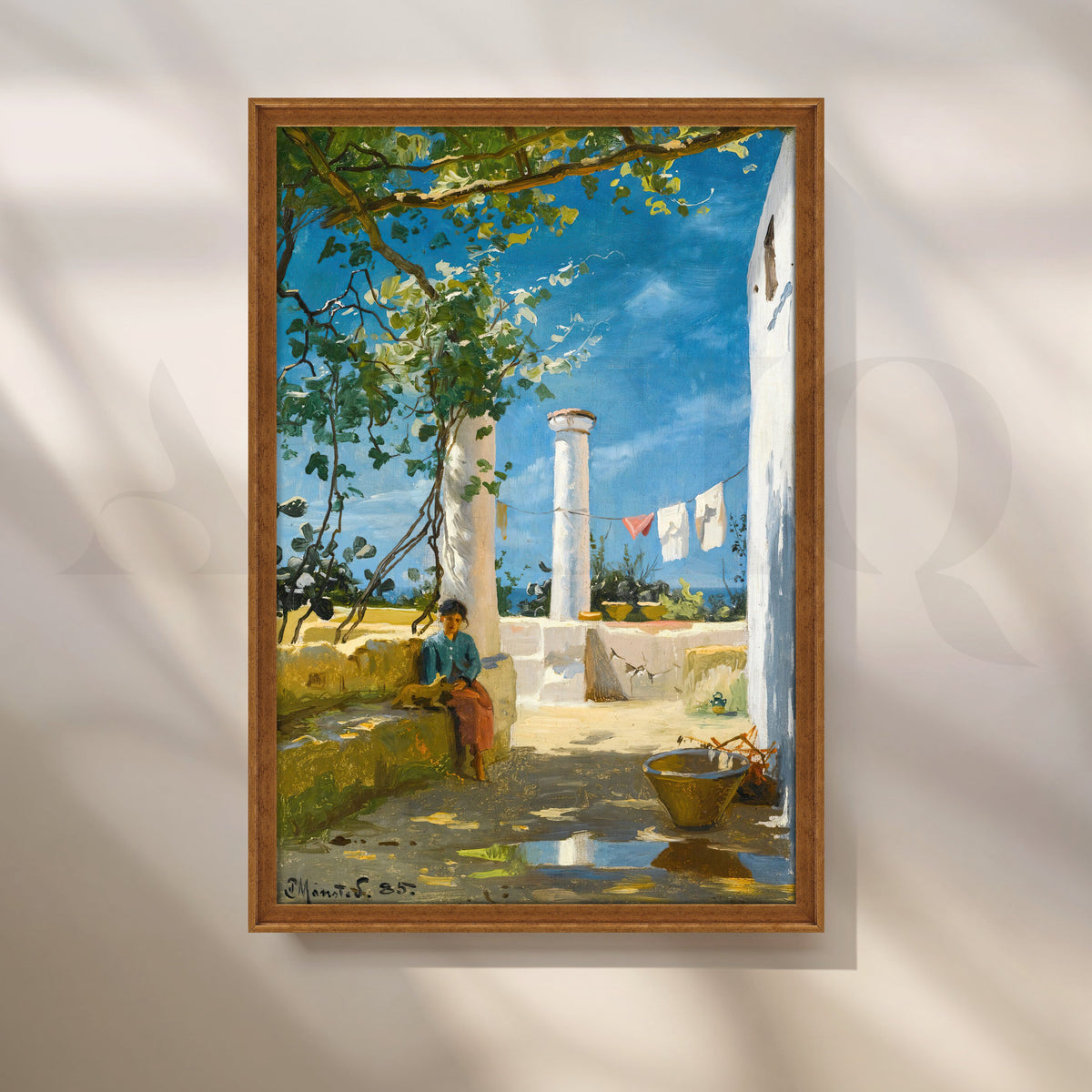Sunlit Courtyard Canvas Artwork – Asha Art Studio – Image 6