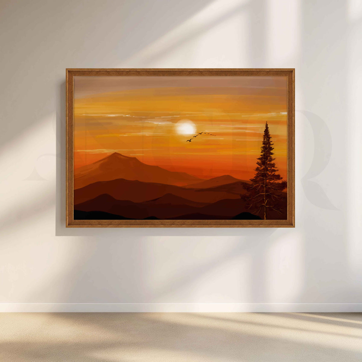Golden Sunset Mountain Canvas Artwork – Asha Art Studio – Image 6