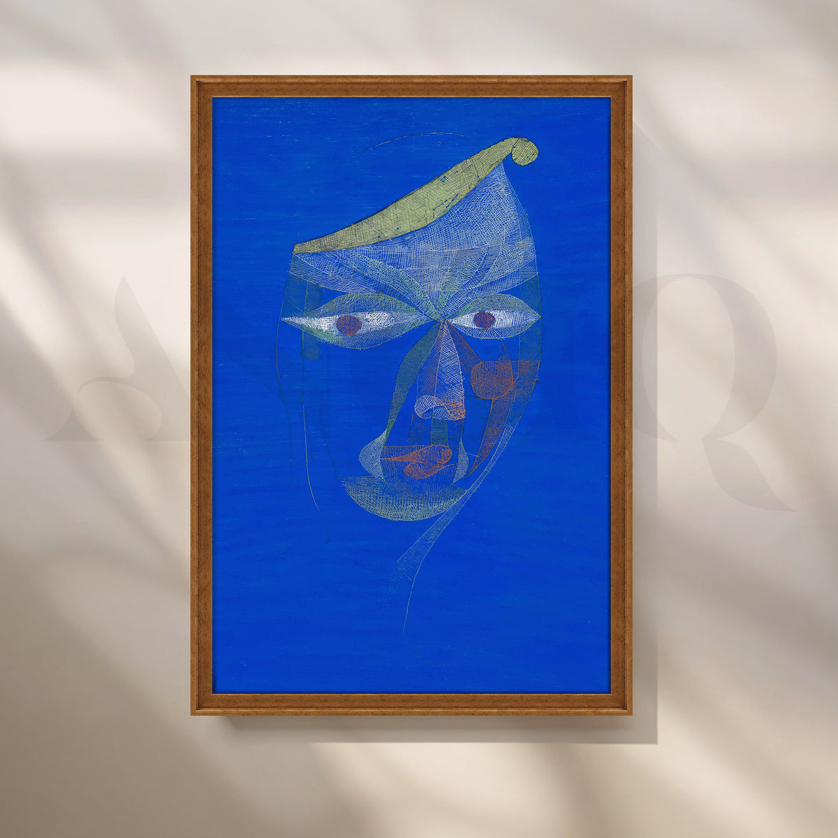 Bold Blue Abstract Face Canvas Artwork – Asha Art Studio – Image 6