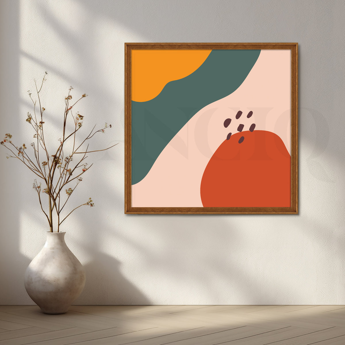Warm Hues and Abstract Shapes Canvas Artwork – Asha Art Studio – Image 4