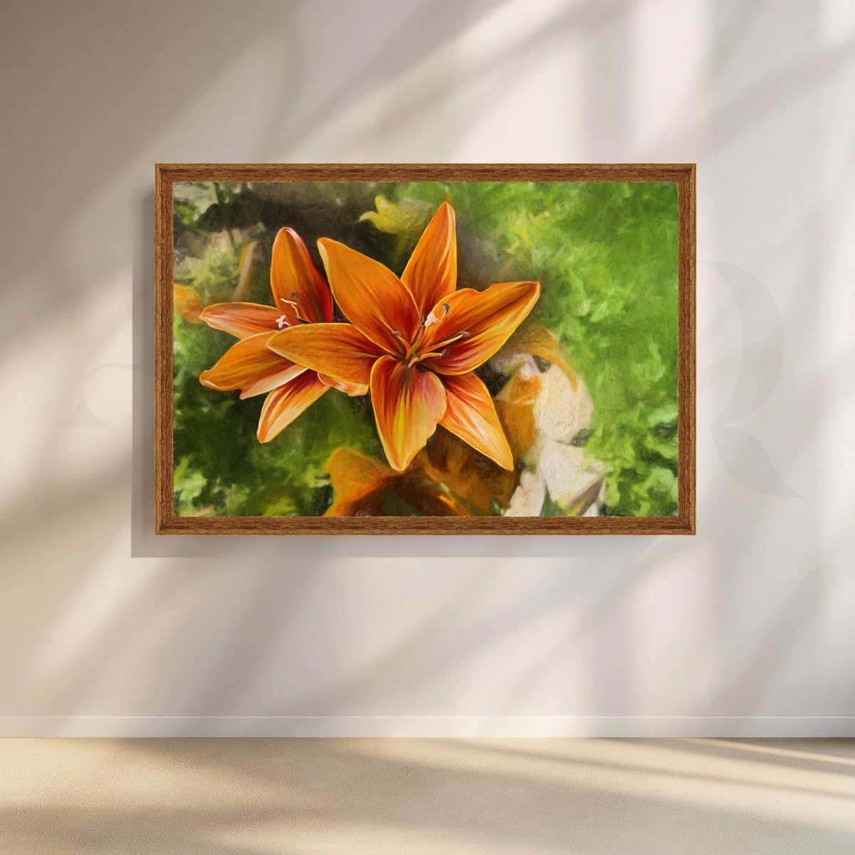 Vibrant Orange Lily Bloom Canvas Artwork – Asha Art Studio – Image 5