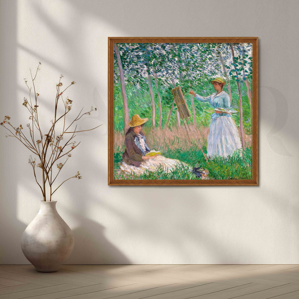 Women Painting in the Spring Orchard Impressionist Canvas Artwork – Asha Art Studio – Image 6