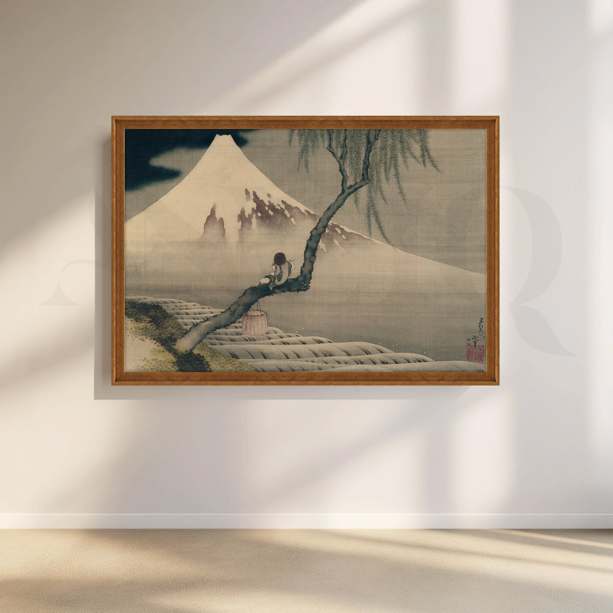 Willow & Fuji in Morning Mist Canvas Artwork – Asha Art Studio – Image 6
