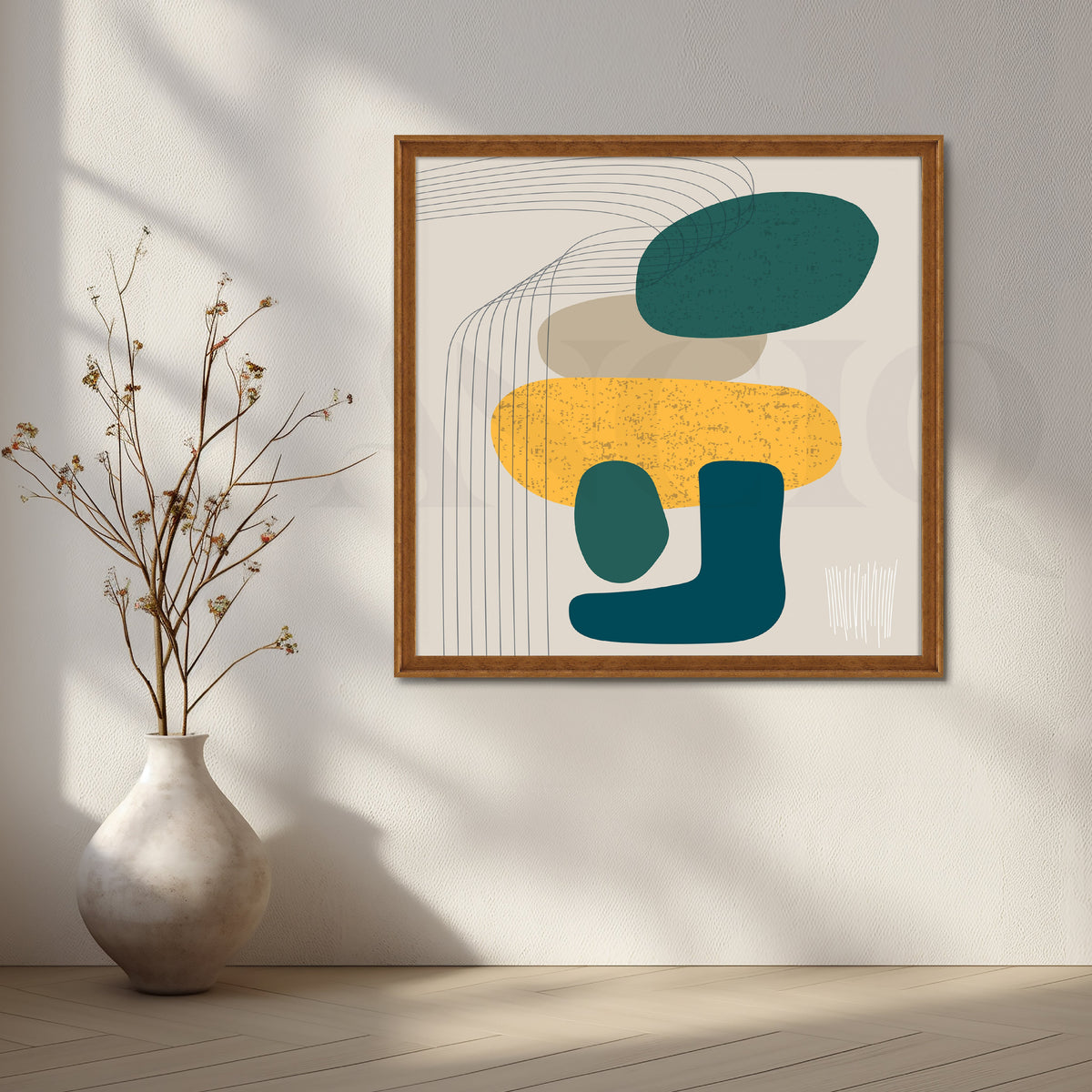 Abstract Harmony in Earthy Tones Canvas Artwork – Asha Art Studio – Image 5