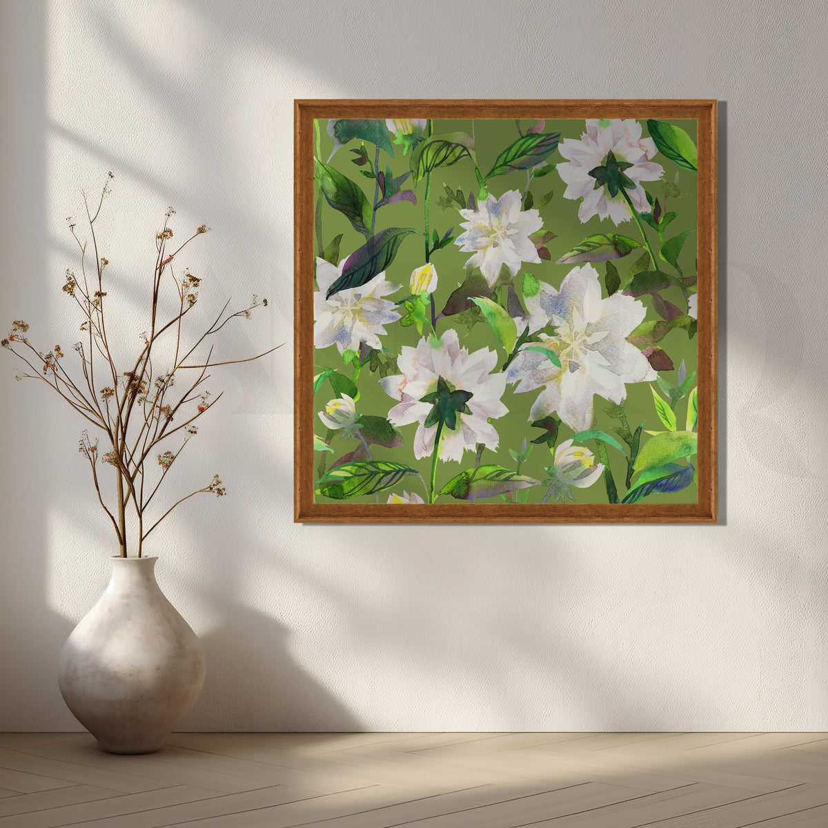 Delicate White Blossoms Artwork – Asha Art Studio – Image 6